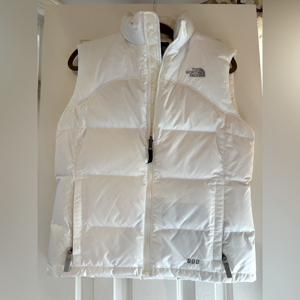 The North Face white puffer vest